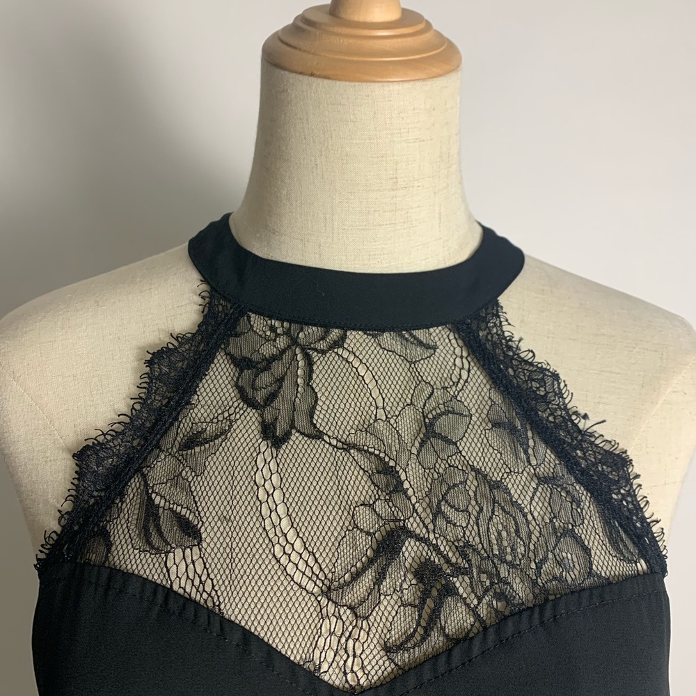 TOBI Unlined High Neck Sleeveless Black Dress - Picture 3 of 7